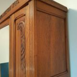 3-door Art Deco Parisian wardrobe and bevelled mirror