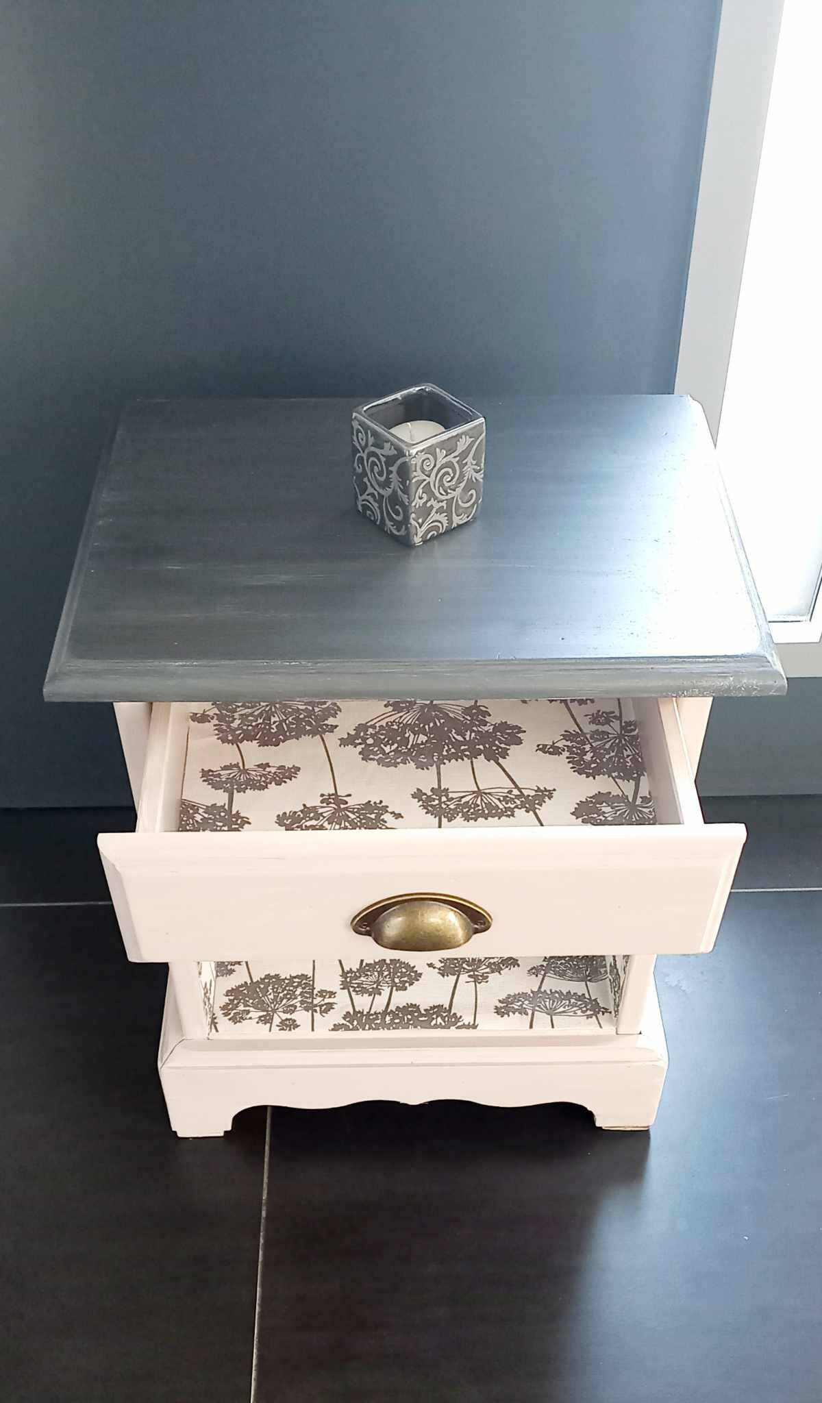Revamped vintage bedside table