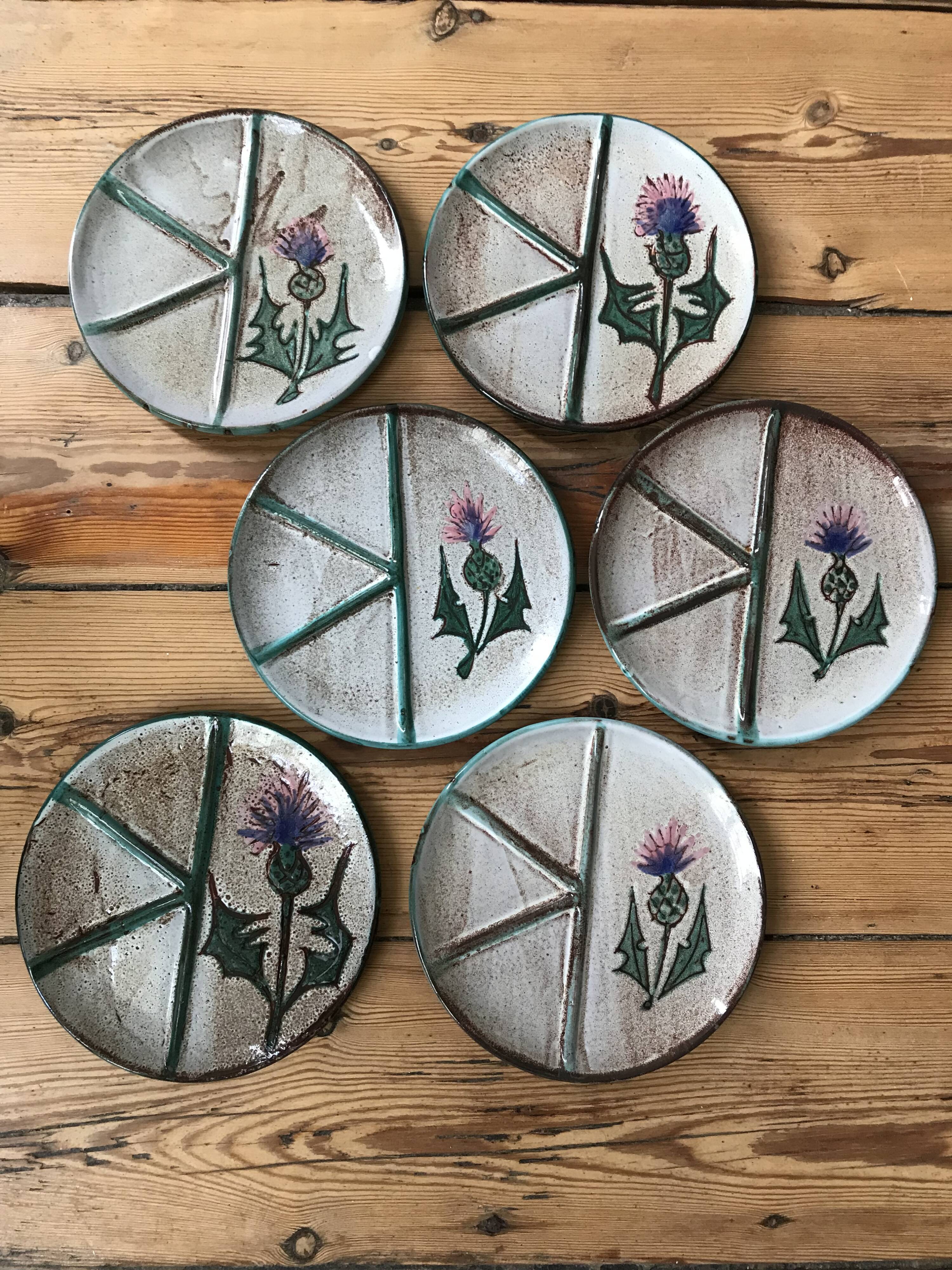 Set of 6 flat plates “Étienne Daniel” Vallauris