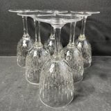 6 burgundy wine glasses baccarat paris service