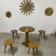 Set table and 4 wooden stools bistrot design of the 50