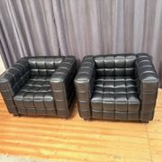 Paire de fauteuils Kubus 8020, conçus par Josef Hoffmann, Wittmann, Autriche