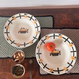 Ensemble de 4 assiettes creusés Badonviller