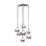 Lustre 7 chrome spheres Hollande années 1970