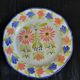 Old flat plate faience hb quimper hand-painted floral decoration