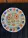 Old flat plate faience hb quimper hand-painted floral decoration