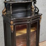 Curved "Boulle" display case from the Napoleon III period in blackened and gilded wood