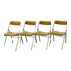 Set of 4 folding velvet chairs, Souvignet brand