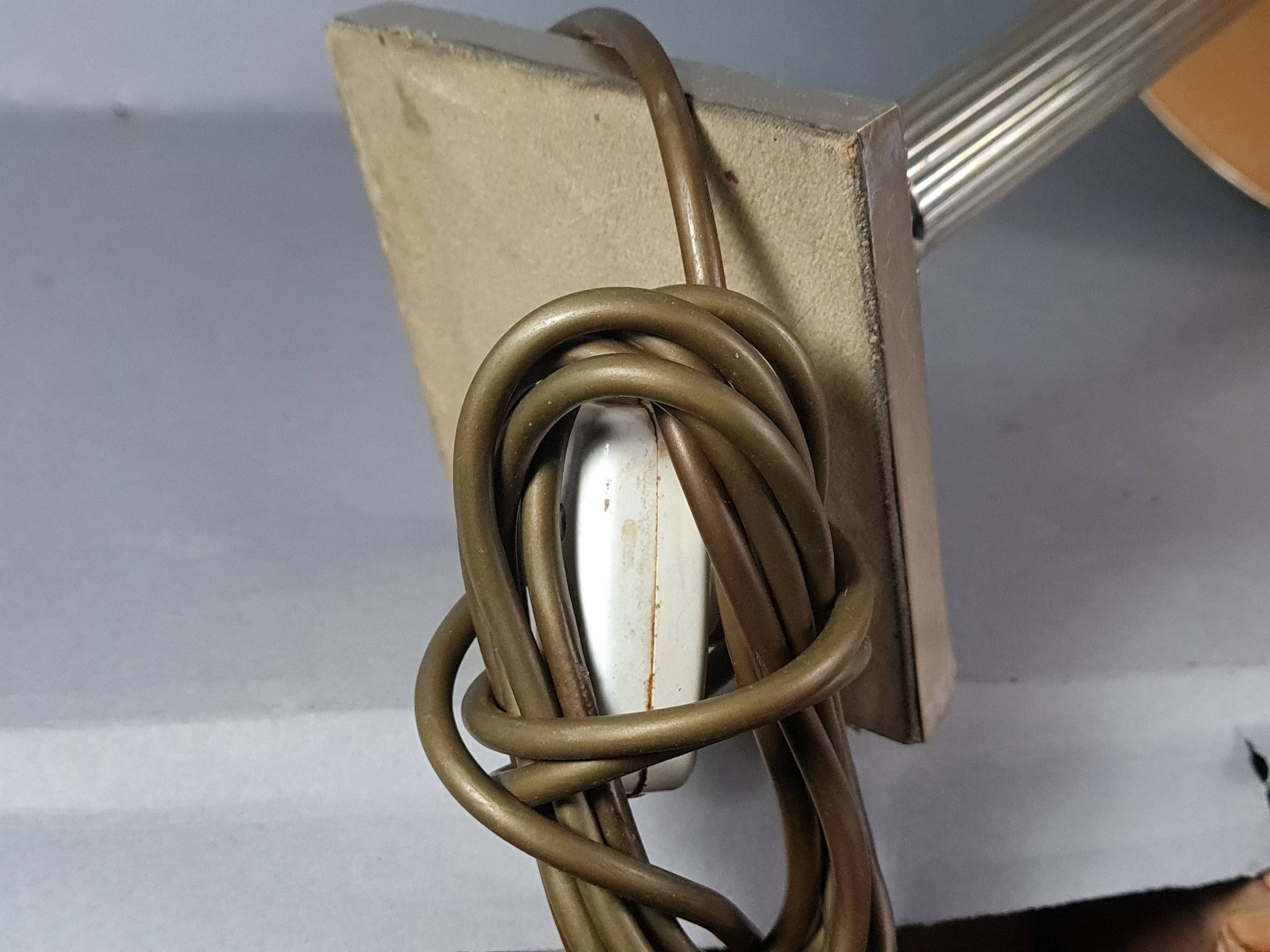 Ancienne lampe style Louis XVI bronze à poser + abat-jour 69 cm S 806