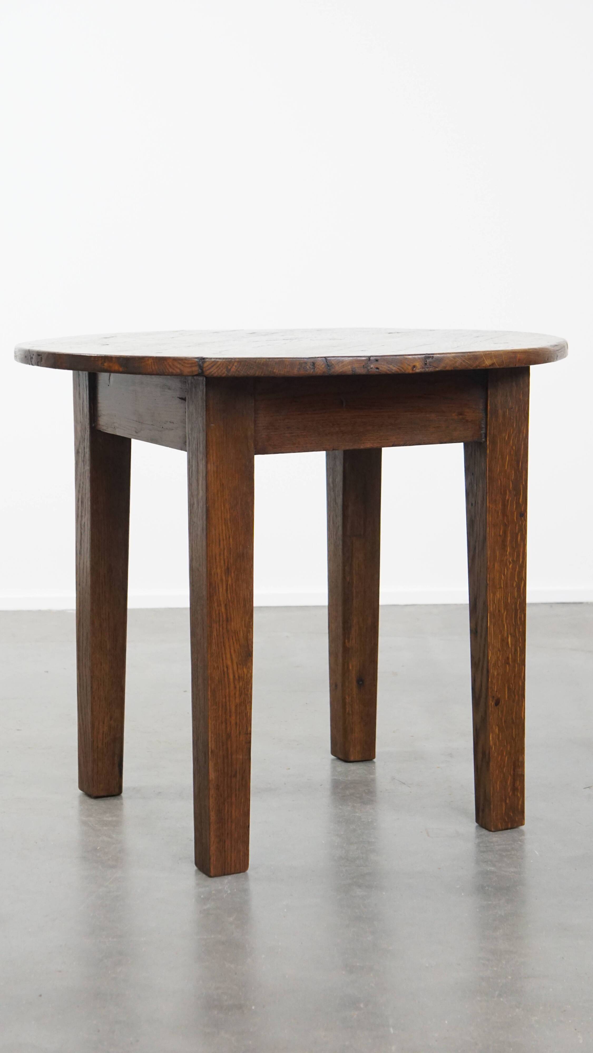 Table d'appoint anglaise ancienne de la fin du XIXe siècle en chêne