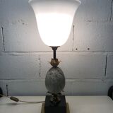 Lamp 'ostrich egg' stone, brass