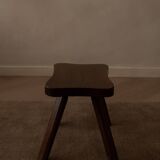 Vintage wooden wave stool · rustic low side table