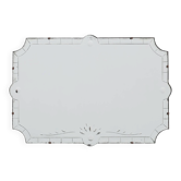 Miroir sans cadre de style vénitien français avec motif floral gravé, années 1920