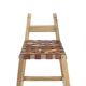 Large Vintage Bar Stool In Wood & Leather, Czechoslovakia 1950s