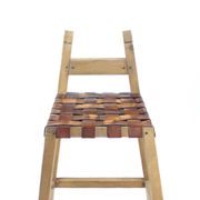 Large Vintage Bar Stool In Wood & Leather, Czechoslovakia 1950s