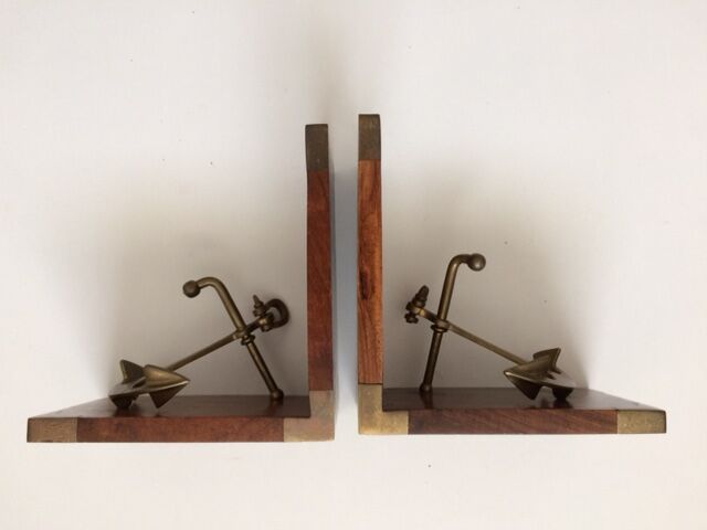Greenhouse books teak and brass marine anchor