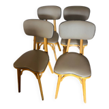 4 Bistro Chairs, Medium Varnished Oak (Baumann), Compass Legs