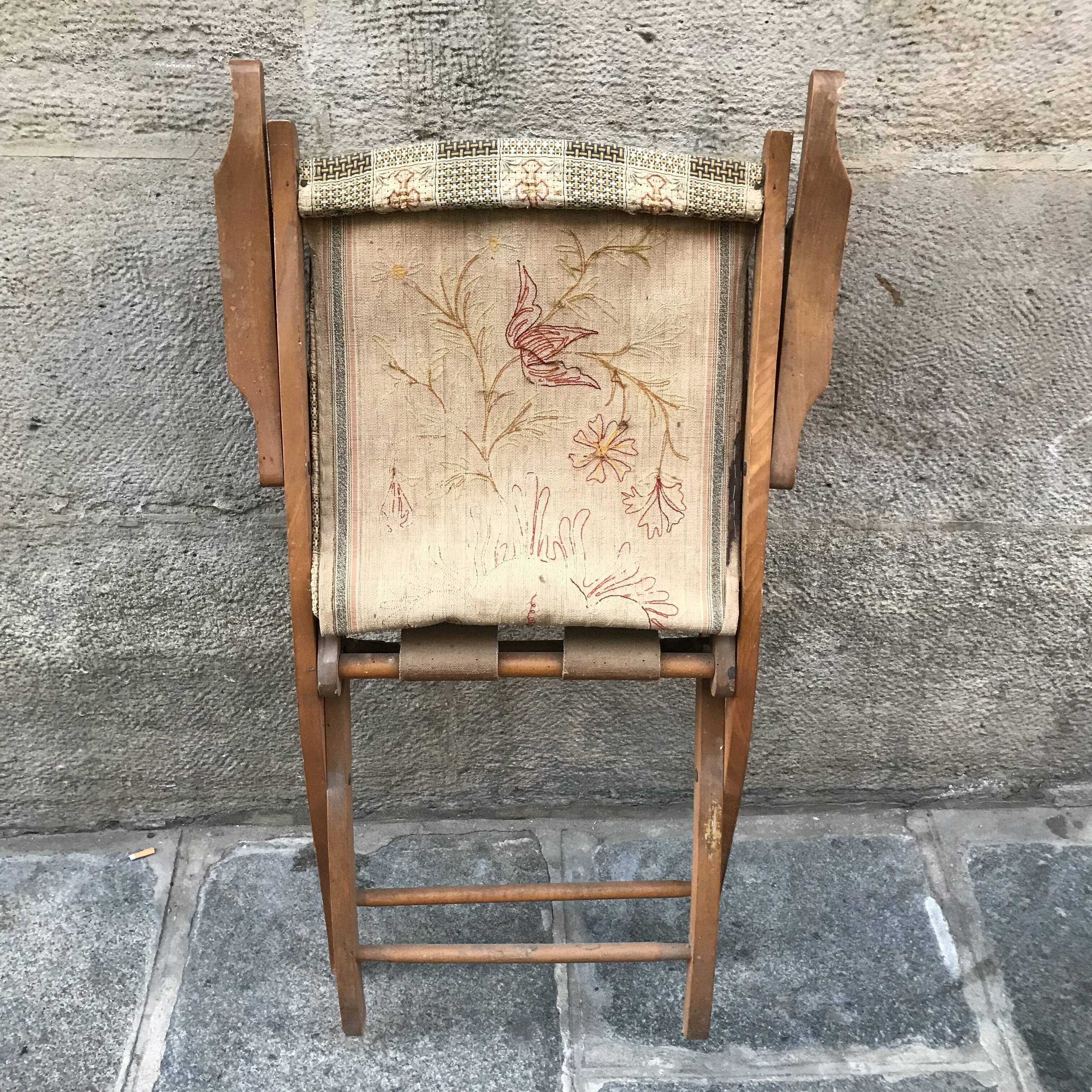 Pair of folding 1910 armchairs