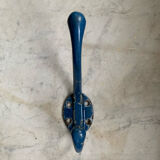 Blue enamelled cast iron hook