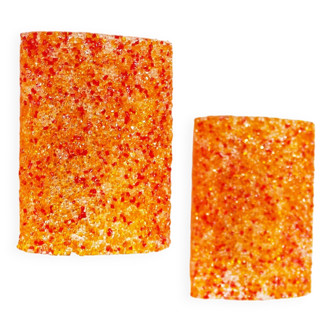 Pair of acrylic grain wall lamps