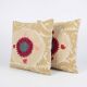 Lot de 2 housses de coussin brodées vintage 66x69 cm