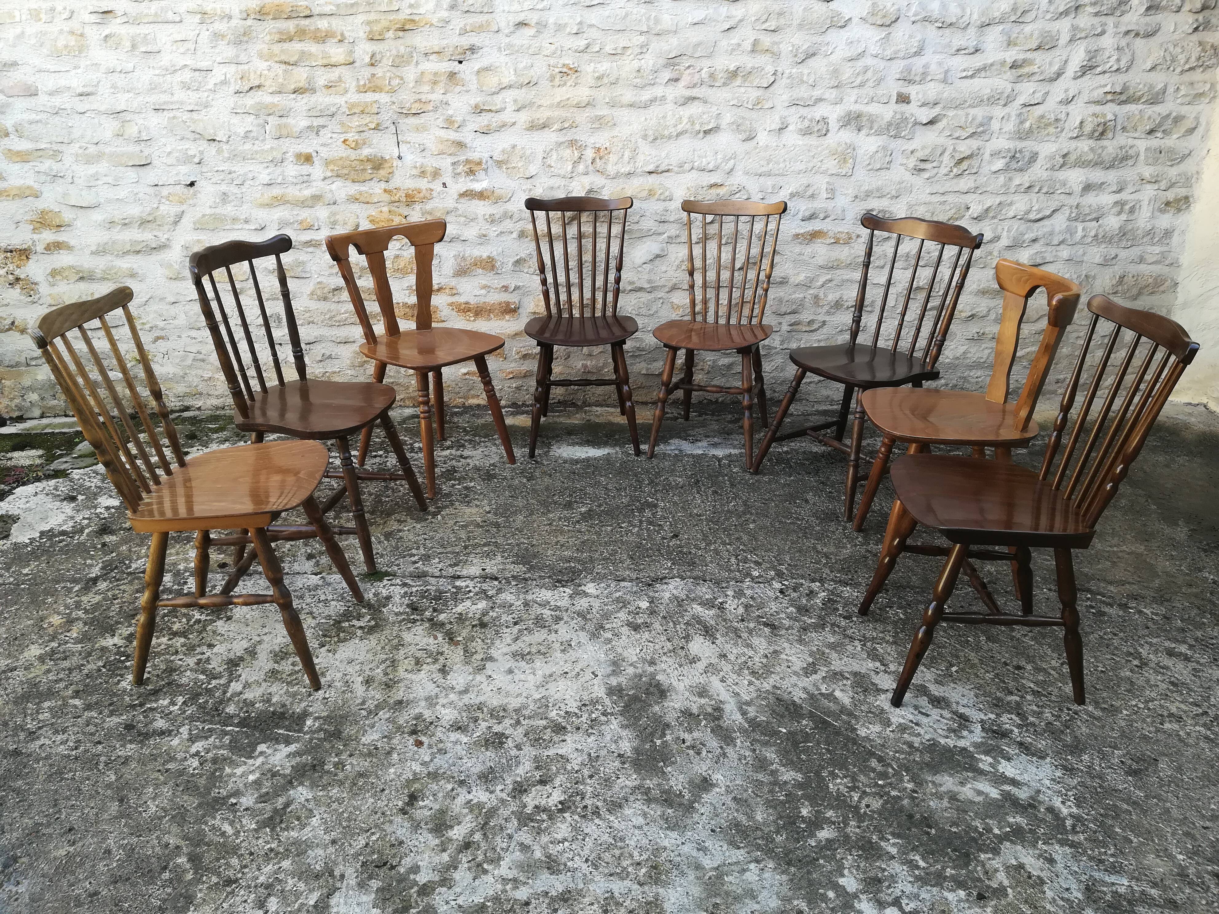 Mismatched bistro chairs