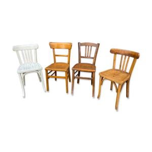 4 chaises bistrot dépareillé