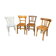 4 mismatched curved wooden bistro chairs
