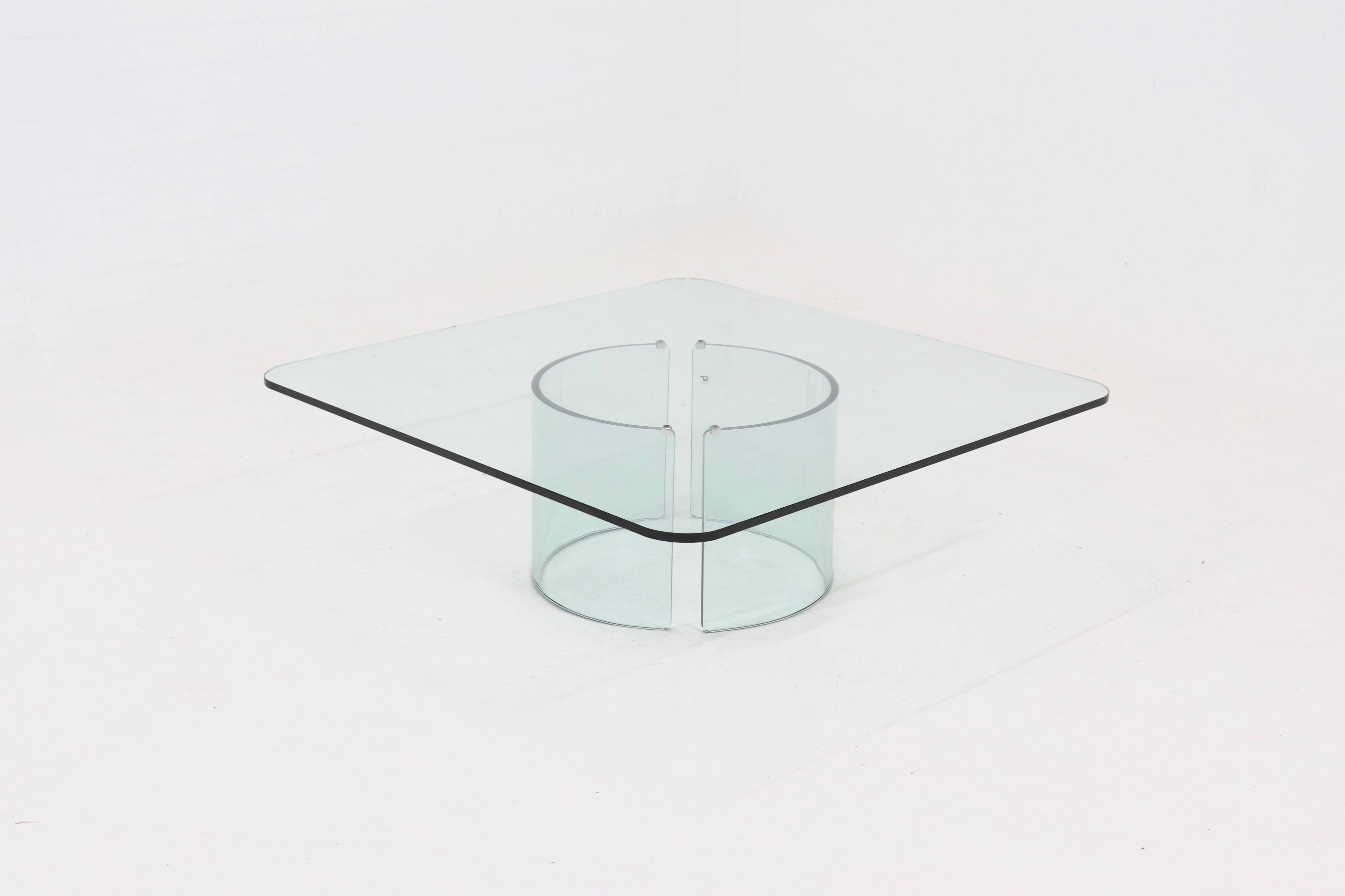 Italian Modern Glass Coffee Table by Gallotti & Radice 1970s