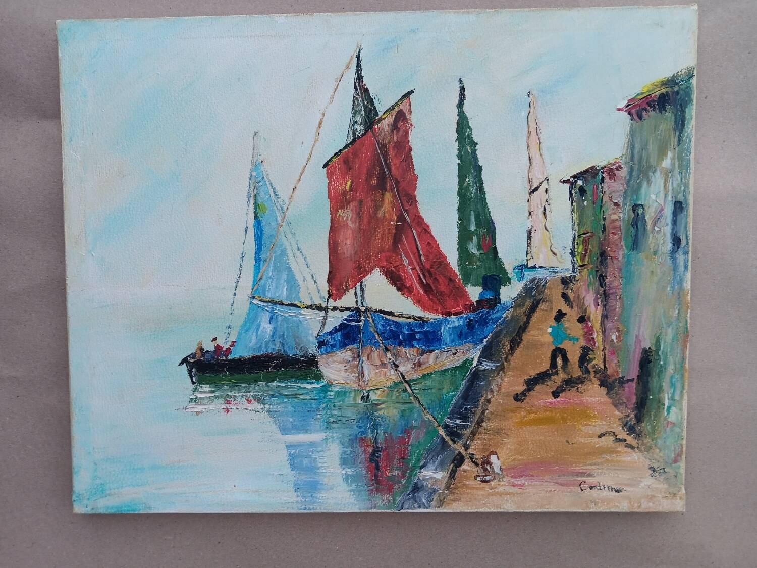 Tableau bateaux au mouillage