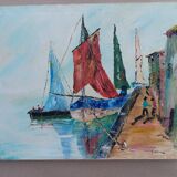 Tableau bateaux au mouillage
