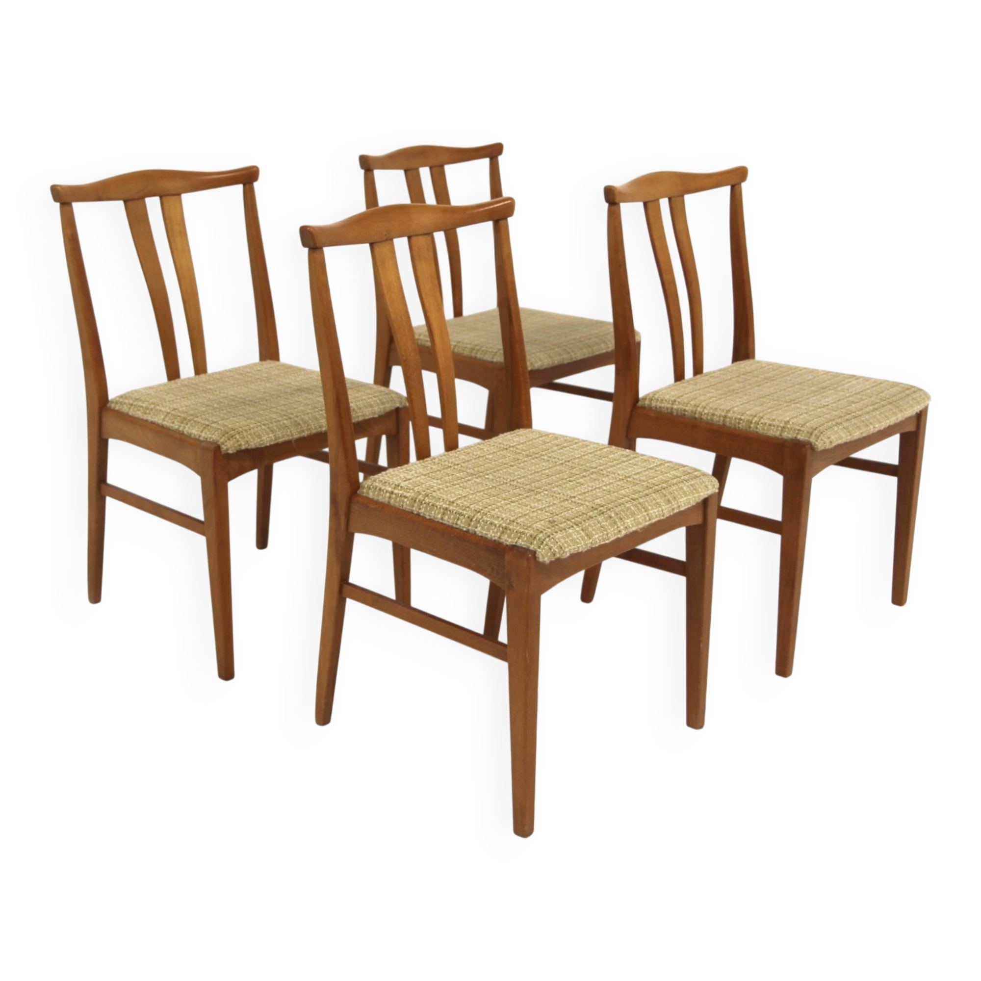 Set de 4 chaises scandinave en hêtre, Suède, 1960