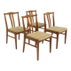Set de 4 chaises scandinave en hêtre, Suède, 1960