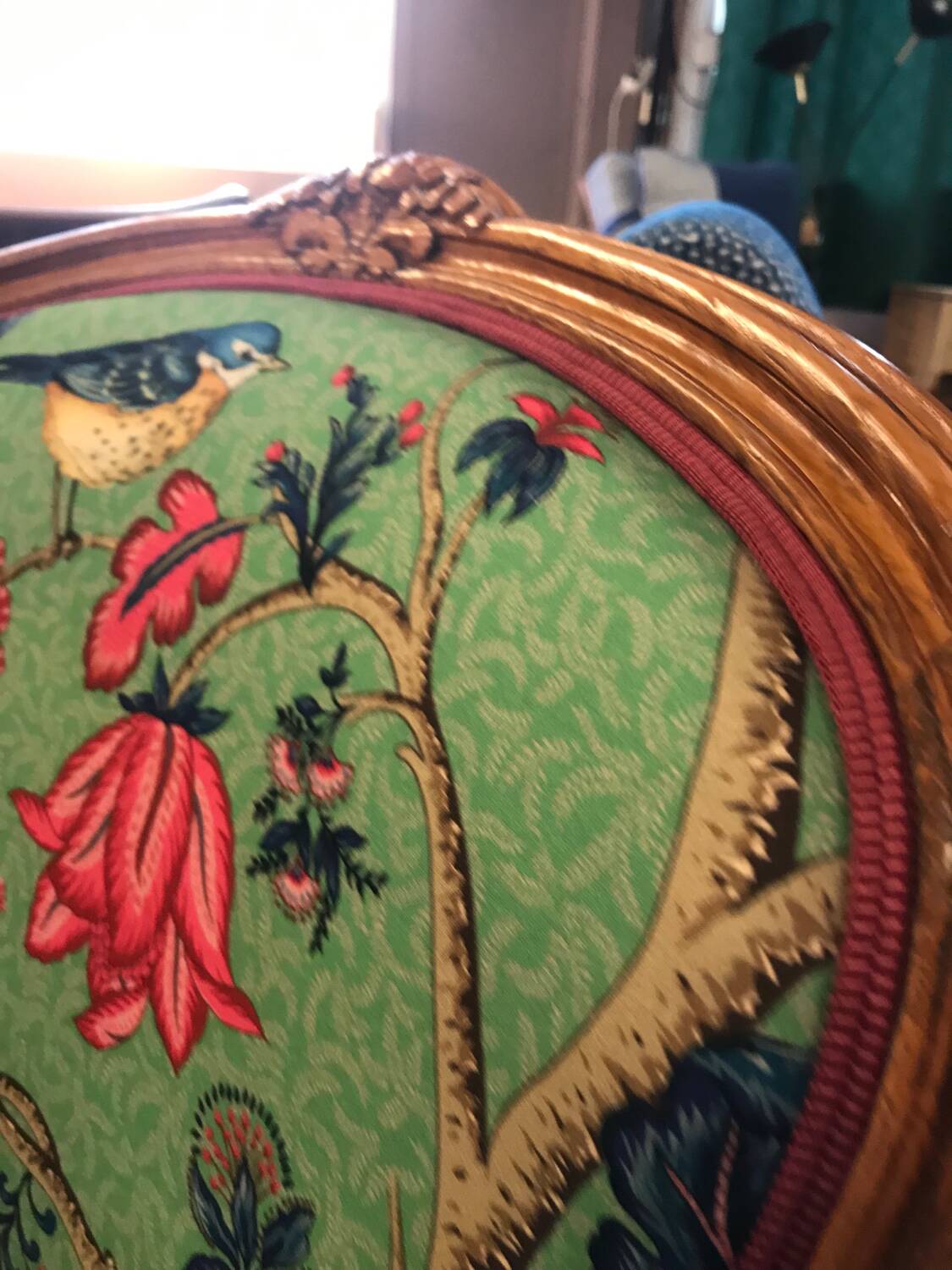 Louis XV style Bergère armchair with floral motifs