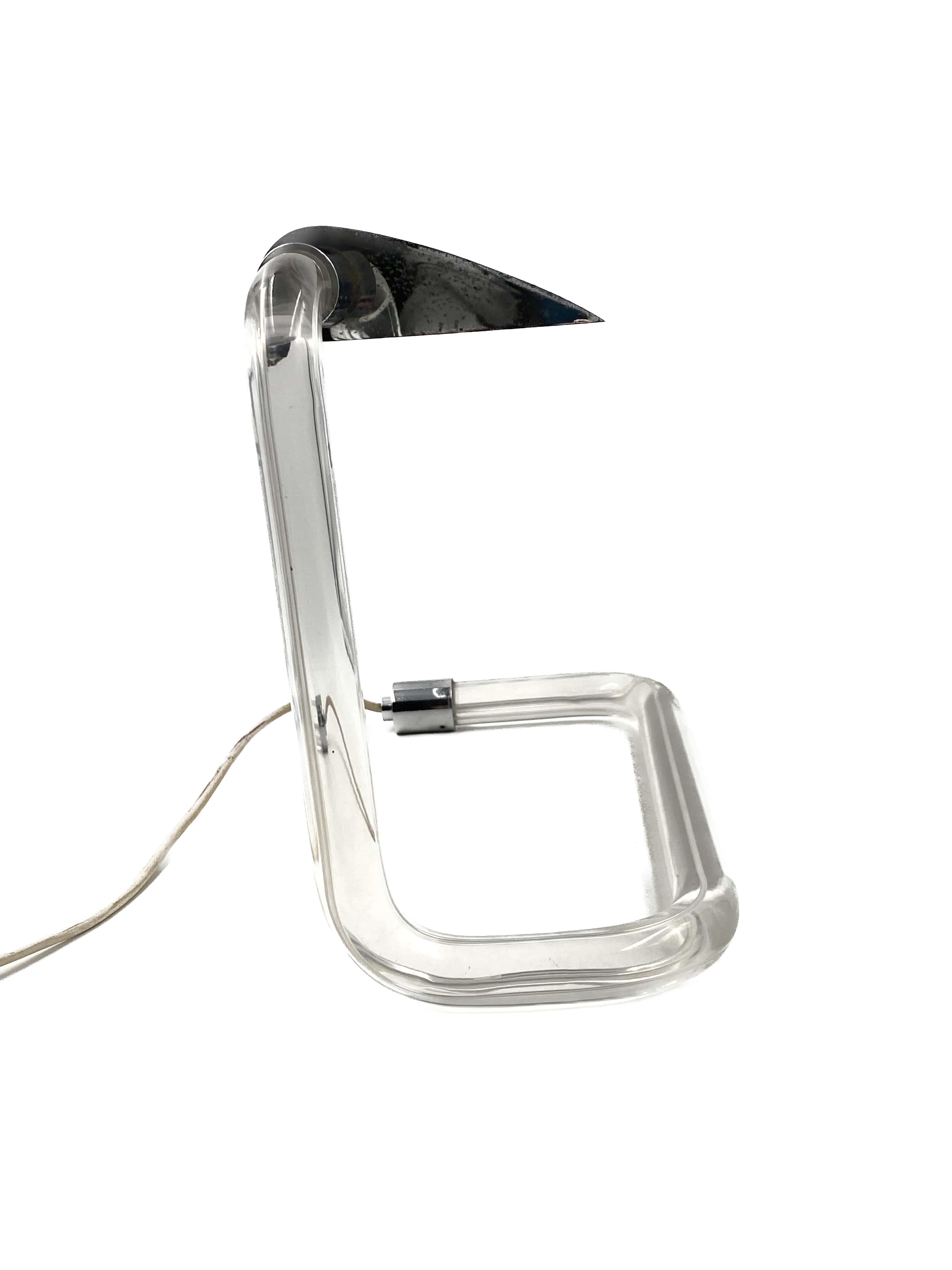 Peter hamburger, crylicord modernist crylicord desk lamp, knoll international, 1960s