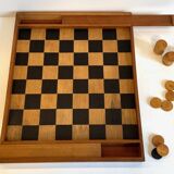 Game of checkers wood dovetail assembly vintage