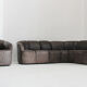Vintage modular leather sofa and armchair Walter Knoll Piccolino 1960s
