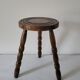 Brutalist stool in turned wood