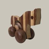 Small marquetry horse on wheels