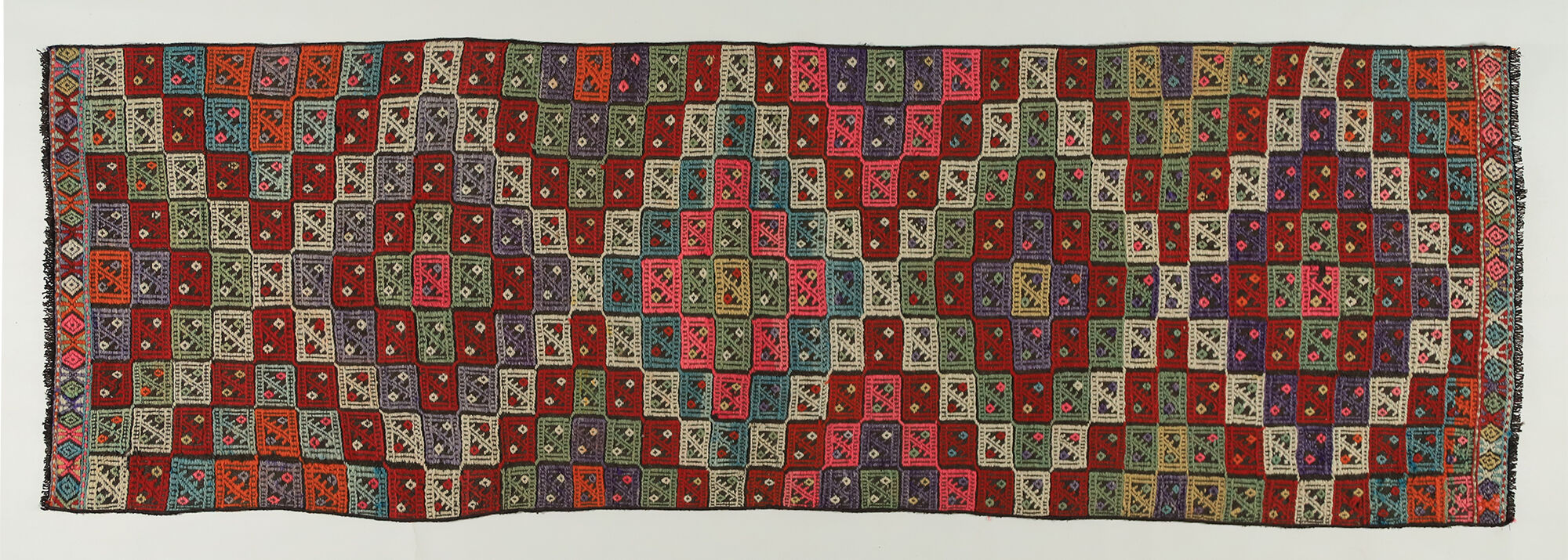 Tapis kilim artisanal anatolien 260 cm x 83 cm