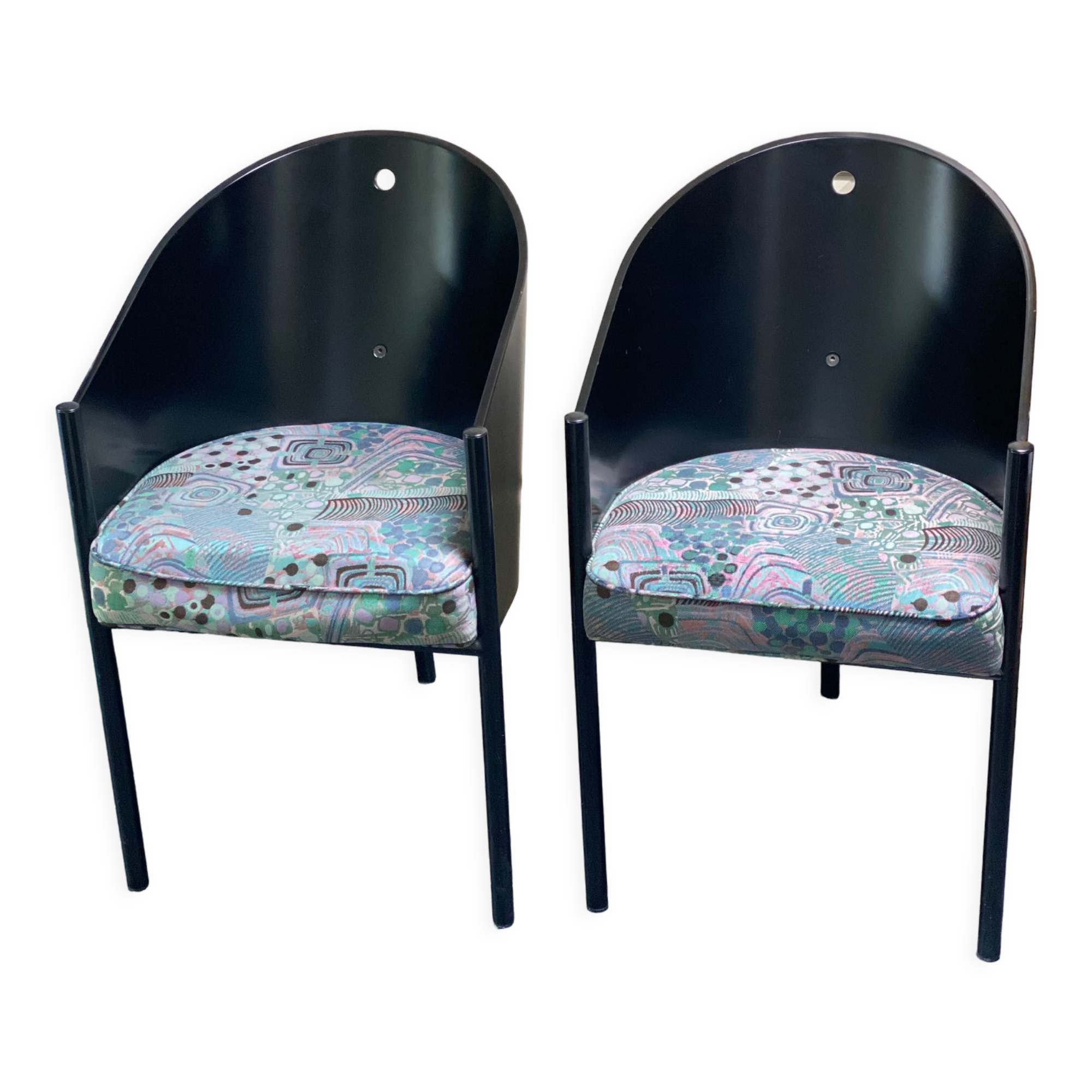 Pair of vintage costes chairs by philippe starck