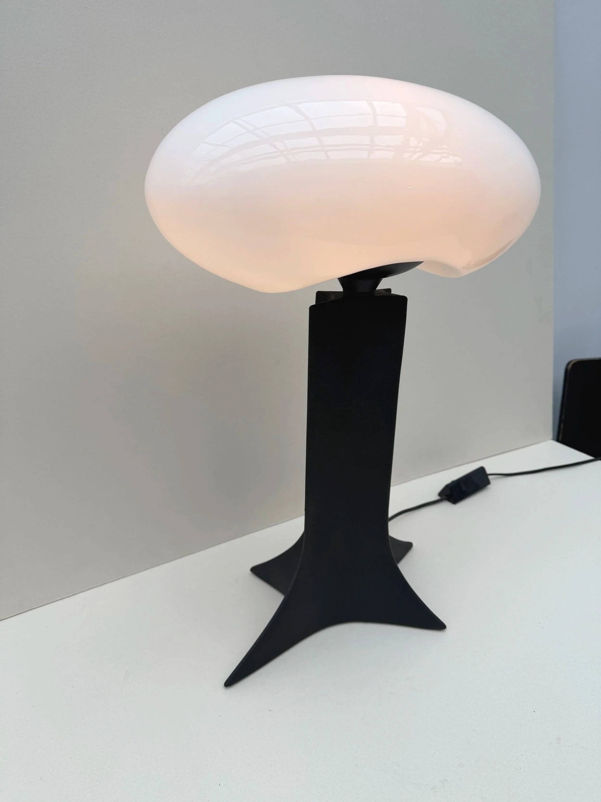 "mikos" lamp by diego chilo for sirrah in plastic and opaline, 1992