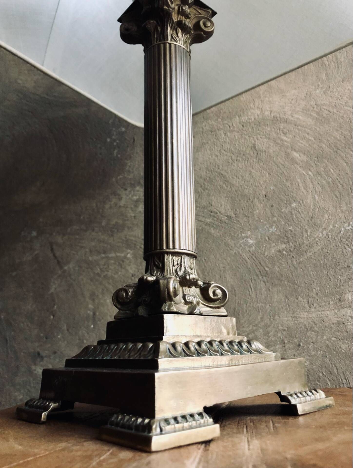 Empire style lamp - Bronze and gilded brass