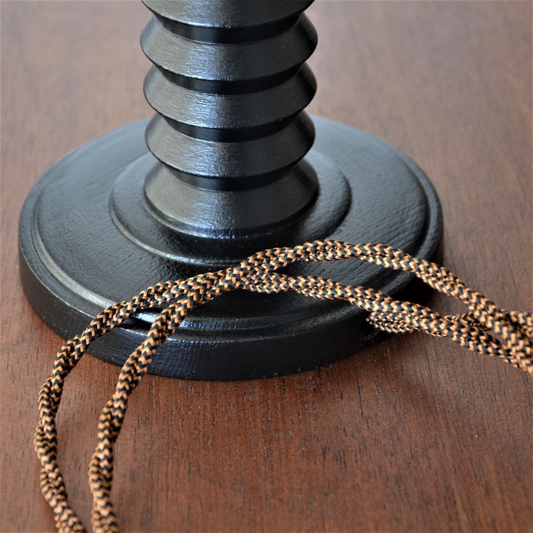 Turned wooden lamp foot