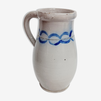 Pichet, vase en grès bleu