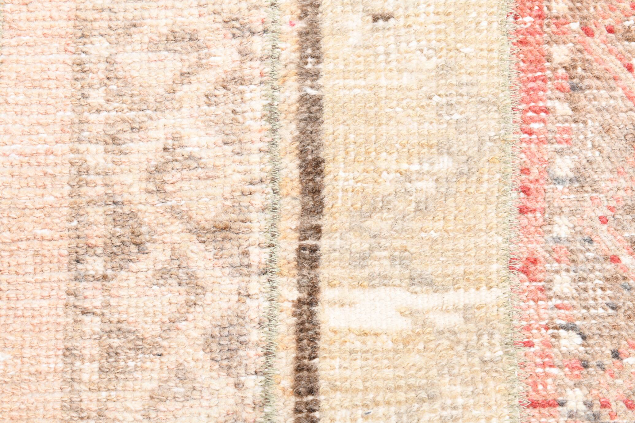 2x10 Contemporary Red & Beige Turkish Runner Rug, 59x298Cm