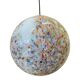 Contemporary Murano-Style Milky-White Glass Sphere with Multicoloured Murrine