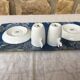 Duo of cups and under cups with white porcelain coffee S-P