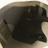 Monumental Laurel Fyfe Black Glass Sculptural Coffee Table American Handkerchief