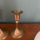 Pair of brass candle holders